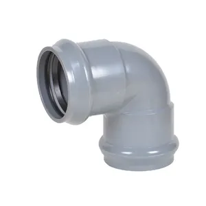 UPVC PVC Plastic Pipe Fitting 10 Inch 90 Degree Elbow Dimensions With Rubber Ring