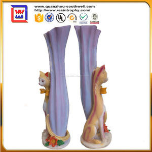 promozionali colorate vaso di fiori con cat statue in resina decorativa e flover vaso e polyresin vaso di fiori - Product Image 3