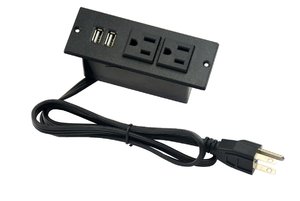 Mesa de escritorio para muebles, alargador, tira de alimentación Hub, 2 tomas de corriente y puertos USB duales - Product Image 4