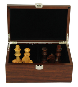 Caja de almacenamiento de piezas de ajedrez de madera pintada brillante de nogal fabricada en Dongguan - Product Image 5