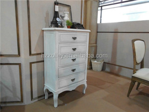 Style de pays d'amérique antique bois récupéré meubles pur blanc 5 tiroirs en bois porte d'entrée mur table <span class=keywords><strong>console</strong></span>, Classeur - Product Image 2