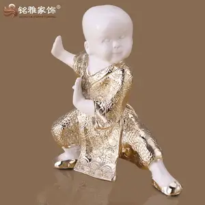 Artesanato em resina para decoração de casa, estatuetas de monge Shaolin chinês, decoração em resina para decoração de casa