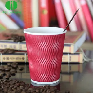 Manufacturing Paper Cups Packaging KFC Disposable Multiple Ripple Wall Insulated Paper Cup