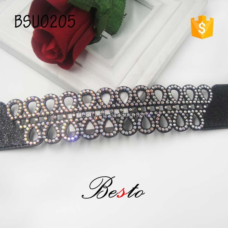 2016 Новый дизайн черного цвета со стразами pu кожаный верх обуви для женщин