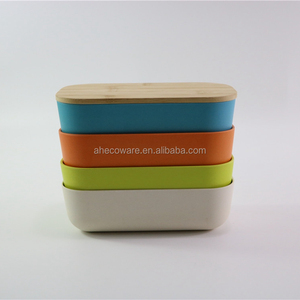 Boîte à lunch en fibre de bambou PLA avec couvercle en bambou pour adultes et enfants Boîte à lunch étanche avec couverts allant au lave-vaisselle sans BPA - Product Image 4
