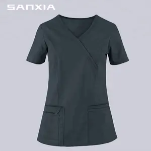 <span class=keywords><strong>Divisa</strong></span> Medica Femminile di Alta Qualità alla Moda, Elasticizzata e Morbida in Rayon e Spandex, Uniforme da Infermiera con Logo Personalizzato OEM - Product Image 2
