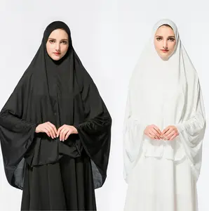 最新设计沙特阿拉伯服装长袖时尚纯色 hussegken 穆斯林女人 abaya
