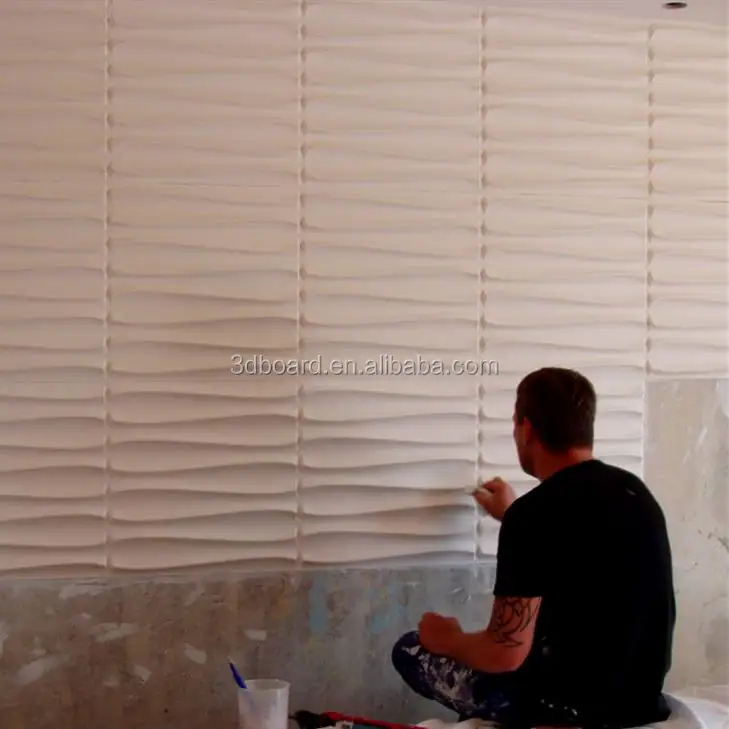 Listo para pintar la pared interior decorativa 3D MDF paneles para la venta