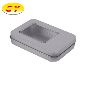 Boîte d'emballage de <span class=keywords><strong>bijoux</strong></span> en étain rectangulaire <span class=keywords><strong>argent</strong></span>ée en gros, recyclable, avec fenêtre ouverte, pour l'artisanat et l'utilisation de bougies - Product Image 1