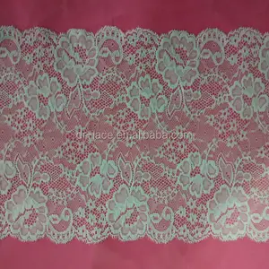 Pizzo piatto Jacquard largo 18cm con tessuto con motivo floreale elasticizzato per scarpe e Lingerie - Product Image 1