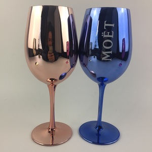 Soufflé à la main Plaqué Or <span class=keywords><strong>Rose</strong></span> bleu Marine Couleur Gobelets De Vin En <span class=keywords><strong>Verre</strong></span> De Champagne - Product Image 4