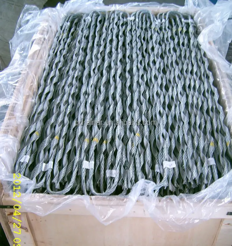 Filo in lega di alluminio come materiale usato preformato strand filo conduttore elicoidale guy grip