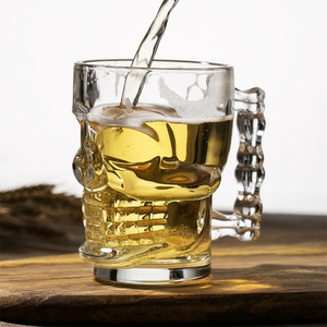 헤드 모양의 유리 액체 dropper 병 두개골 유리 맥주 500ml