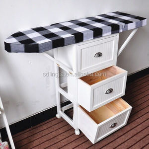 Gros Planche <span class=keywords><strong>à</strong></span> repasser Pliante Bois Tables <span class=keywords><strong>À</strong></span> Repasser Avec De Stockage - Product Image 3