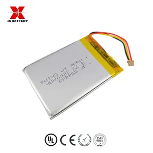 קיבולת 2000 mah יותר מחזורים נטענת 3.7 v ליתיום יון lipo סוללה 554460 לוח סוללה