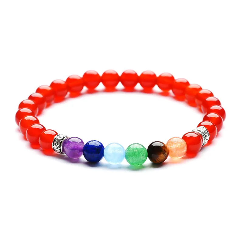 Commerce Assurance Haute Qualité 7 Chakra 6MM Bracelets En Pierre Naturelle Pour Les Femmes