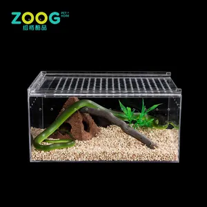 120 gallons verre acrylique tortue poisson alimentation boîte pour animaux de compagnie terrarium reptile réservoir avec couvercle