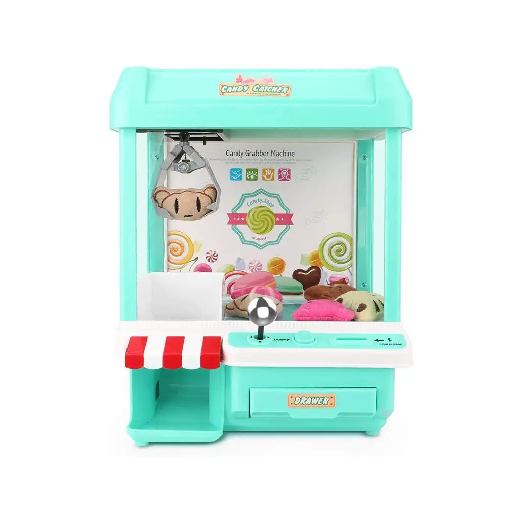 Kids Mini Candy Claw Machine Toys Indoor Arcade Game candy cathcher and Prizes for Boys and Girls with Music Sounds Coin Dolls