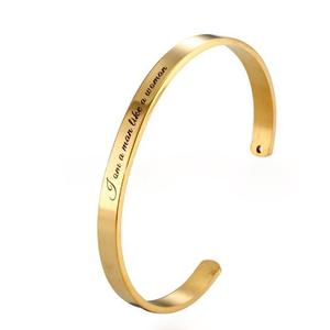 Bracelet ''Je suis un homme comme une femme'' <span class=keywords><strong>Mantra</strong></span> Message positif Bracelet de manchette gravé pour femmes et adolescentes - Product Image 3