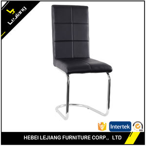 Échantillon gratuit, café moderne de luxe, fauteuil Paulin à dossier bas, petite tulipe, chaise de salle à manger en PU noir et blanc élégante pour la salle à manger - Product Image 4