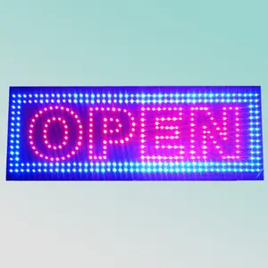 super bright 33X90X6cm length high bright one face metal flashing outdoor led open sign
