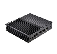 Mini PC X86 Qotom Industrial sin ventilador Mini PC Ubuntu PC de escritorio Nano ITX J1900 4 LAN Micro Barebone Mini computadora Linux