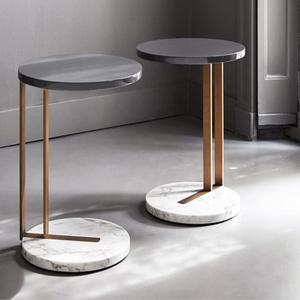 LC-1112, Tavolino da Caffè in <span class=keywords><strong>Marmo</strong></span> Naturale Verde Bianco Nero <span class=keywords><strong>Marrone</strong></span> con Struttura in Metallo Stile Nord Europa - Product Image 2