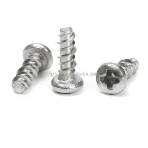 18-8 Stainless Steel Phillips Round Head High-Low Thread Forming Screws for Brittle Plastic