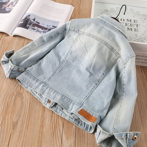 Veste en <span class=keywords><strong>jean</strong></span> pour enfants, vêtements de printemps pour filles, manteau en <span class=keywords><strong>jean</strong></span> solide, boutique, vêtements pour enfants, vente en gros, tenue pour bébé en vrac - Product Image 2