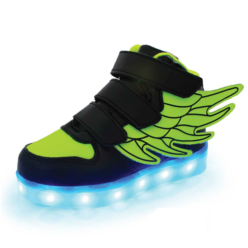 Кроссовки для мальчиков с подсветкой, красное крыло, водонепроницаемая светодиодная подсветка, детская обувь