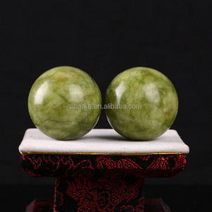 Venta al por mayor de pelotas de ejercicio de mano de jade natural, par de bolas Baoding chinas tradicionales para aliviar el estrés, Meditación de fuerza de dedo - Product Image 3