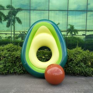 Şişme avokado havuz şamandıra topu ile su eğlence büyük Blow Up yaz plaj yüzme sal - Product Image 2