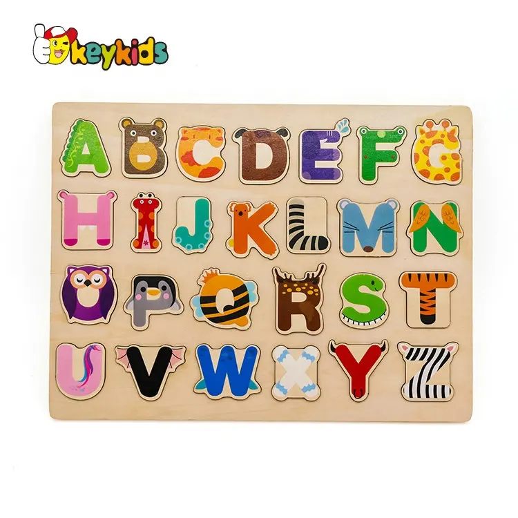2019 nuovo arrivo del bambino educativi coordinati di legno puzzle di alfabeto con personalizza la W14B109