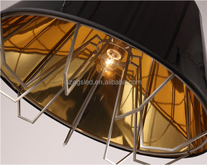 Moderne vintage roman triangle ombre cage lustre <span class=keywords><strong>noir</strong></span>/blanc tissu pendentif lampe pour restaurant décoration - Product Image 4
