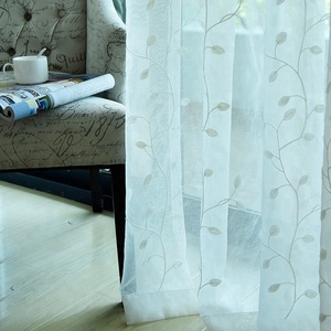 Di lusso Ricamato Foglie Tulle Bianco Puro Tenda Per La Finestra Organza A Buon Mercato <span class=keywords><strong>Tende</strong></span> Per Soggiorno Tenda Della Porta - Product Image 4