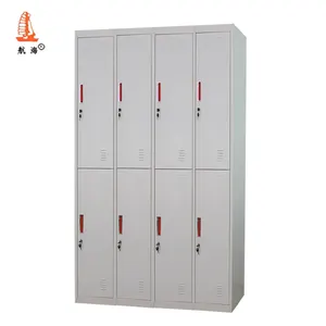 Waterproof Commercial Storage Steel Almirah Locker Design 8 Compartment Change Room Wardrobe With Padlock