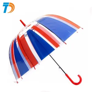 Parapluie Transparent avec drapeau National imprimé, 4 couleurs, Transparent
