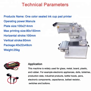 Manual Single Color Bottle Cup Earphones Min Logos <strong>Pad</strong> <strong>Printers</strong> for Sale - Product Image 3