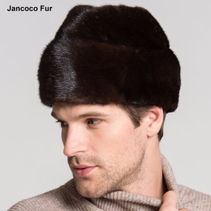 Chapeaux en <span class=keywords><strong>fourrure</strong></span> de vison véritable pour hommes, de haute qualité, chauds pour le printemps et l'hiver, chapeaux tendance pour hommes - Product Image 2