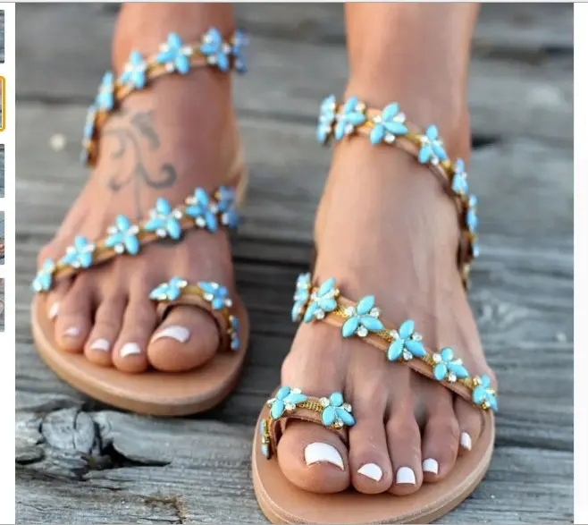 2019 damen strass tanga sandalen frauen flache große größe 40-43 strand sandalen