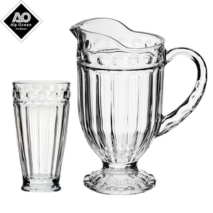 Juego de jarra de vidrio y agua, jarra de vidrio inastillable con vasos altos para beber, 7 Uds. - Product Image 1