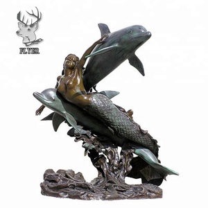 Décoration de natation en laiton sexy <span class=keywords><strong>sirène</strong></span> fontaine statue de jardin grandeur nature extérieure antique bronze <span class=keywords><strong>sirène</strong></span> statue fontaine à vendre - Product Image 4