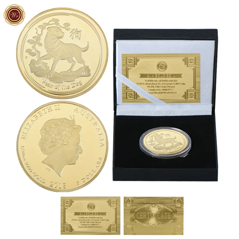 ขายร้อน999ทองสุนัขเหรียญ1ออนซ์,โลหะทังสเตนลิซาเบธ II เหรียญทอง24พันบริสุทธิ์สำหรับขาย