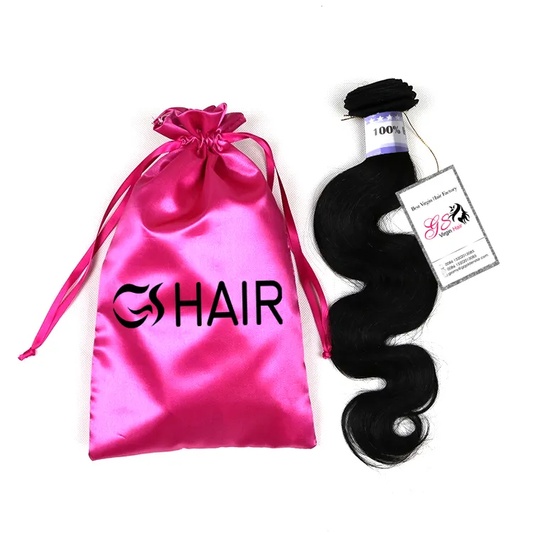 Hot Sale Custom Large Drawstring Satin Hair Bag With Logo For Gift Women Hair
