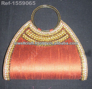 Hand Embroidery Satin Clutch Evening Purse for Lady-lowellcraft - Product Image 4