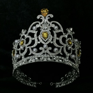 All'ingrosso della fabbrica d'argento fatto a mano bella corona di cristallo d'oro Miss vincitore del mondo - Product Image 3