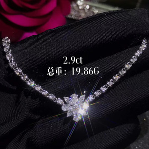 Commercio all'ingrosso di lusso 2.9ct <span class=keywords><strong>collana</strong></span> di diamanti naturali <span class=keywords><strong>con</strong></span> oro 18k preziosi gioielli reali per il matrimonio delle donne - Product Image 2