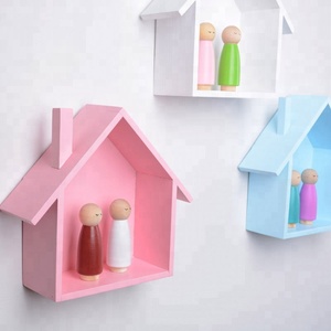 <span class=keywords><strong>Étagère</strong></span> murale en bois MDF, dispositif suspendu au mur en forme de <span class=keywords><strong>maison</strong></span>, offre spéciale - Product Image 2