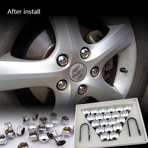 Chrome ABS 20 pièces Chrome hexagonal 19mm pour Skoda BMW Benz <span class=keywords><strong>Audi</strong></span> VW volvo voiture volant moyeu écrous couvre - Product Image 5