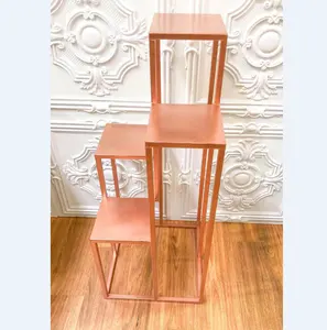 Buona qualità 4 fila di Ferro In Oro del fiore del Metallo Centrotavola Stand/oro in metallo alto vaso per la decorazione evento - Product Image 1